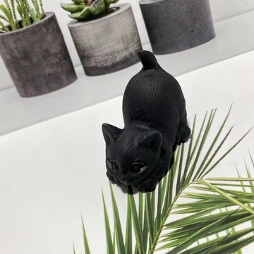 結緣品小物🙏🏻黑曜石擺件 鎮宅擺件 避邪 化煞 黑曜石翹屁股的貓 貓咪鵰刻件 家居飾品擺件 時尚小禮物