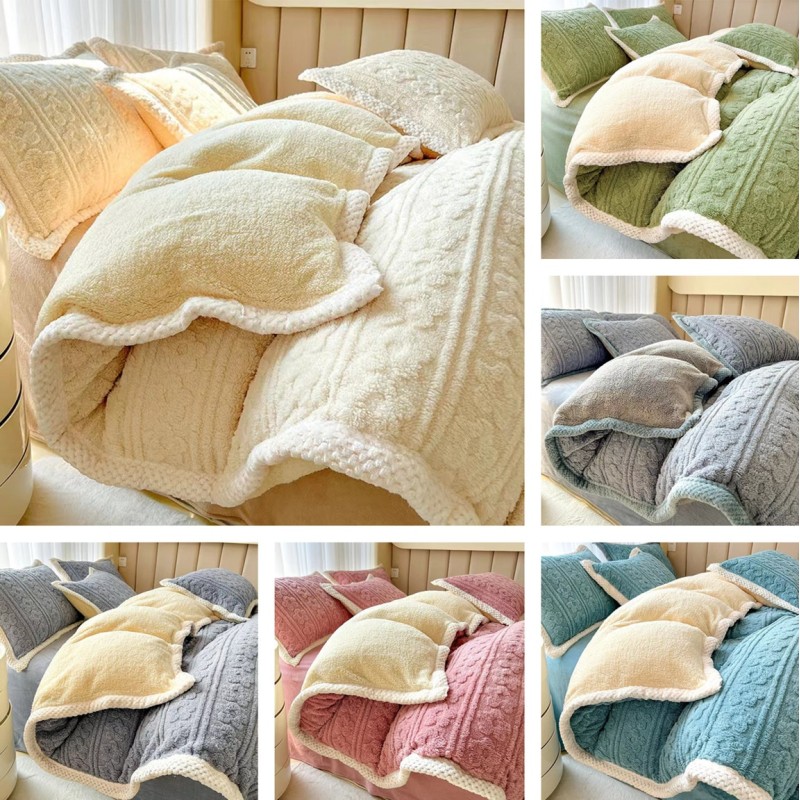 韓国ファッション 布団カバー 冬用 毛布 暖かい 厚手 ベッドカバー