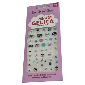 GLOSSYBLOSSOM Mini 兒童美甲貼 紫色芭蕾 29張指甲貼和裝飾貼  1組