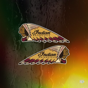 TLP反光車貼 印第安人羽毛頭飾哈雷摩托車貼紙遮擋劃痕防水貼紙