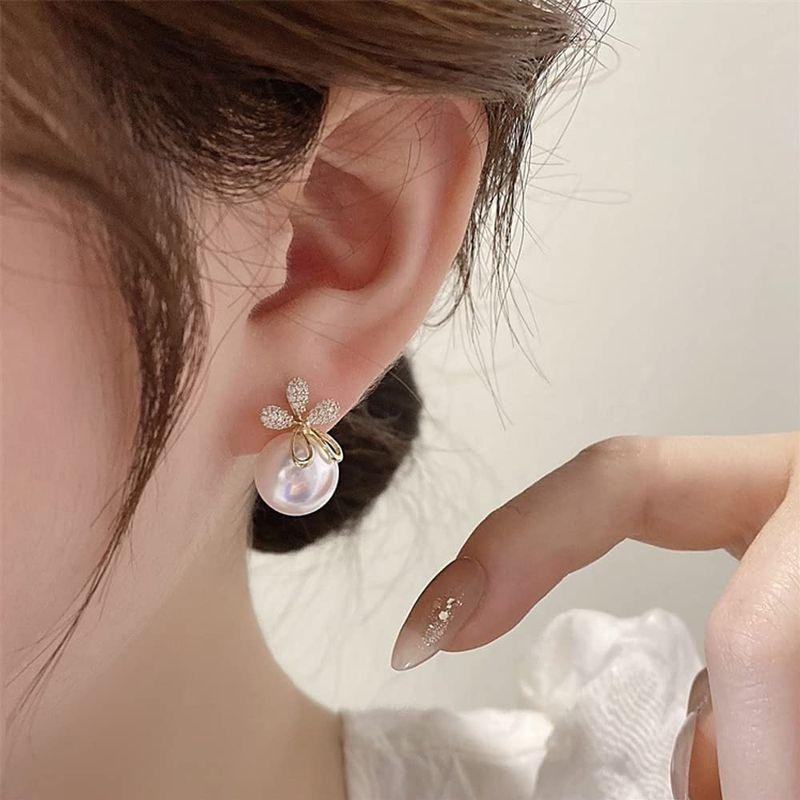 MIKAMU パール ピアス レディース 人気 最高級 ジルコニア 18K 18金RGP