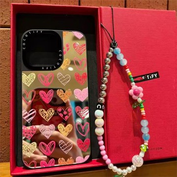 C家聯名滿屏涂鴉油畫愛心磁吸MagSafe適用15pro小眾簡約14promax手機殼潮牌風創意蘋果13/12/16防摔保護套