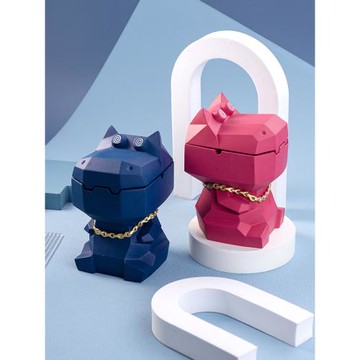 大河馬煙灰缸 可愛卡通帶蓋防飛灰滅煙缸 室內家居桌面擺件裝飾品