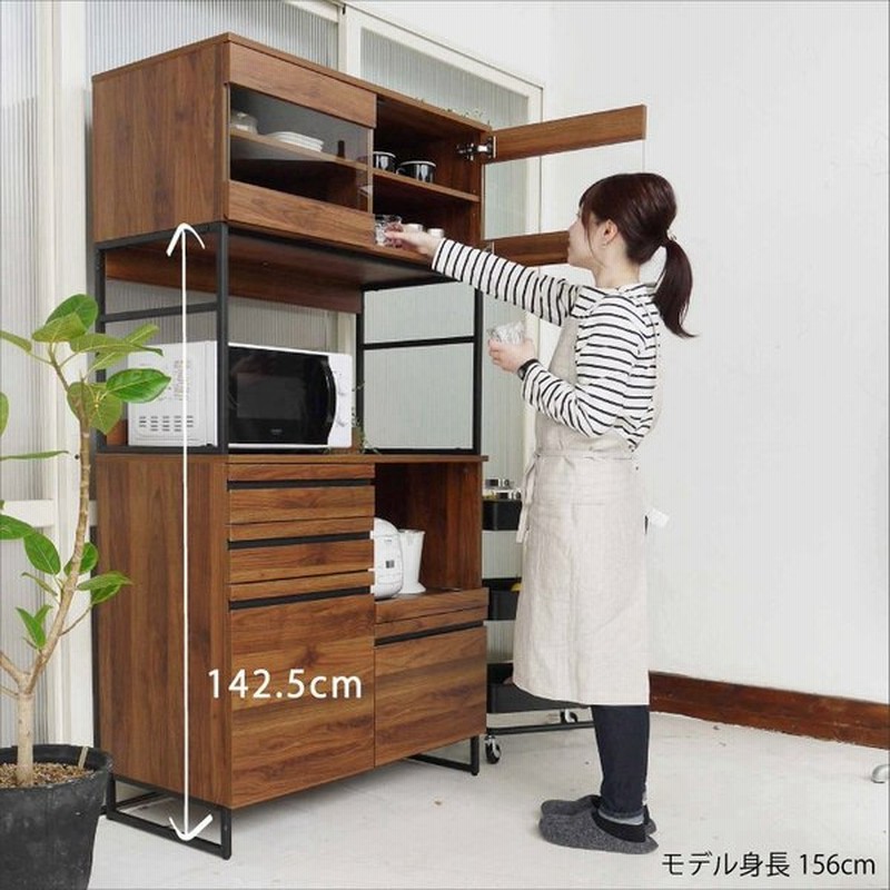 食器棚 レンジ台 キッチンボード 幅90cm 奥行45 スリム 北欧 キッチン収納棚 F 通販 Lineポイント最大0 5 Get Lineショッピング