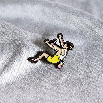 女性攀岩者琺瑯徽章 – 送給攀岩者的禮物 – 攀岩針 – 등반 クライミング