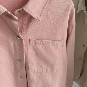 簡約大氣百搭復古polo翻領長袖襯衫2025新款女單排扣開衫外套上衣