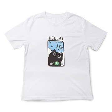 JZ TEE 黑貓-HELLO 印花短袖T恤