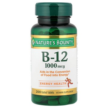 Nature's Bounty, B-12，1000微克，200片包衣片劑
