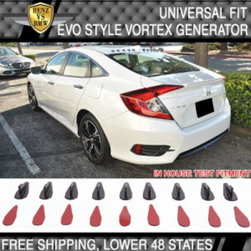 Usパーツユニバーサルフィットvortexジェネレータエボスタイル屋根のサメフィンスポイラーppブラック9pc 通販 Lineポイント最大1 0 Get Lineショッピング