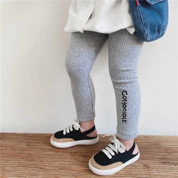 兒童夏褲長褲打底褲女童春秋季款2021時尚寶寶薄款夏天灰色黑色棉