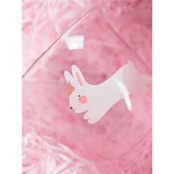 耐高溫熱天鵝兔子透明玻璃水杯