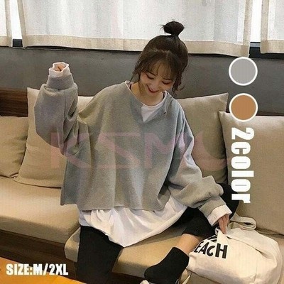 スウェットレディース トレーナー 韓国 トップス 長袖 無地 プルオーバー 切り替え カジュアル 着痩せ お出かけ 代30代40代 通販 Lineポイント最大get Lineショッピング