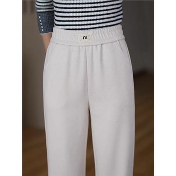 窄版闊腿褲女高腰垂感2025新款爆款秋季女士褲子直筒顯瘦休閑衛褲