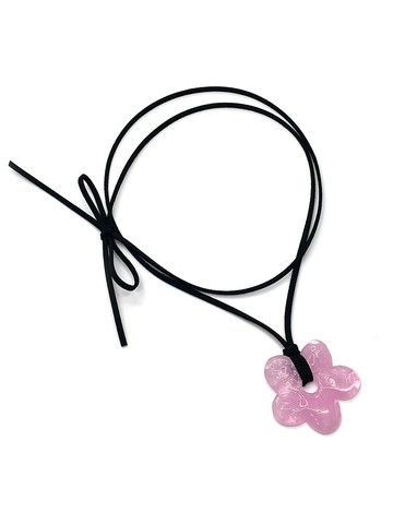 Acrylic Flower Necklace [Pink]