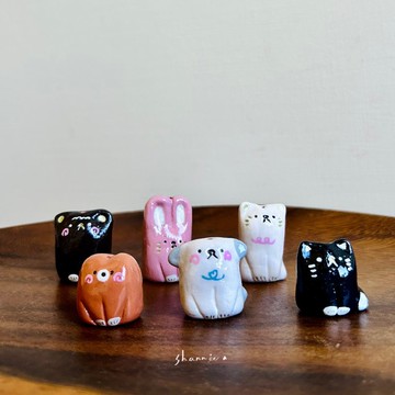 迷你動物王國 軟陶擺飾