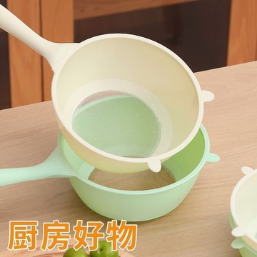 🔥臺灣爆火🔥多功能廚房淘米神器 瀝水勺 家用濾網 豆漿超細隔渣濾勺 瓜果蔬菜清洗濾勺 洗菜 淘米漏勺 IQQ7