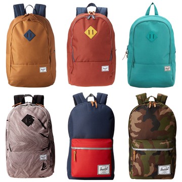 Herschel Nelson 深藍 紅色 塑膠拉鏈 帆布 防潑水 雙層拉鍊 多夾層 筆電層 實用 後背包 背包 現貨