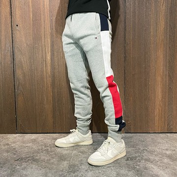 美國百分百【全新真品】Tommy Hilfige 長褲 棉質 運動褲 TH 長棉褲 綁繩 logo 灰色 CG69