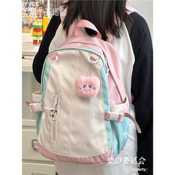 日系ins初中生高中學生書包女 可愛少女百搭大容量雙肩包上課背包