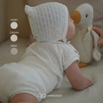 Peekaboo 小花織紋柔感寶寶套裝｜護肚款 嬰兒套裝 新生兒套裝 嬰兒衣服 寶寶衣服 韓國童裝