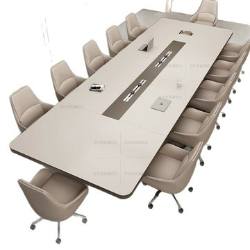 領歐膚感辦公會議桌長桌簡約現代大型培訓桌長條桌會議室桌椅組合[DD030109]