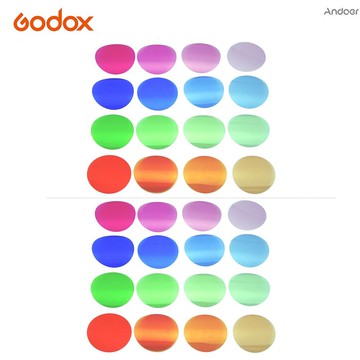 彩色凝膠膜 Godox V-11T 彩色濾光片套件彩色凝膠濾光片 16 種不同顏色 * 2 適用於 Godox V1 系