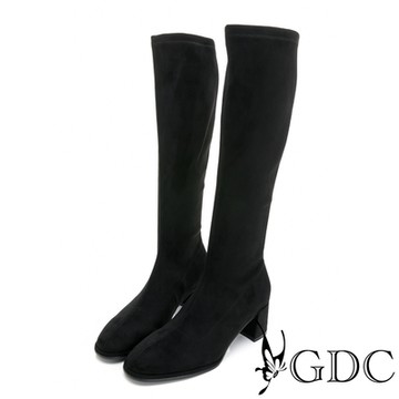 GDC-秋冬百搭素色基本款膝下長靴-黑色