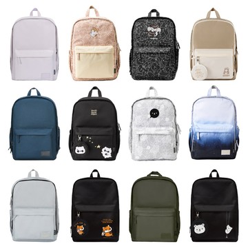 【HC STORE】雙主袋防潑水後背包 白白日記 黃阿瑪 爽爽貓 奧樂雞 電腦包 包包 筆電背包 書包 現貨 台灣出貨
