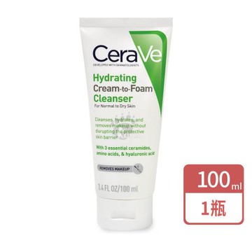 【CeraVe適樂膚】溫和洗卸泡沫潔膚乳 100ml/瓶