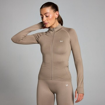 MP Women's Shape Seamless Zip Through Jacket - Light Taupe - XS