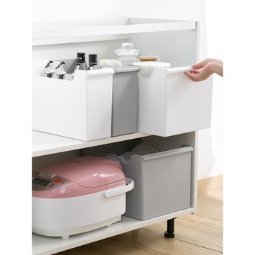 居家家廚房收納盒櫥柜收納筐廚房塑料豎式整理置物架長方形儲物盒