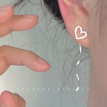 免運🔥「琳琅海岸」精緻百搭通勤耳線磨砂鏤空愛心耳飾小衆設計波浪釘飾 女生耳環 流蘇耳環 耳飾 垂墜式耳環 耳夾 耳釘