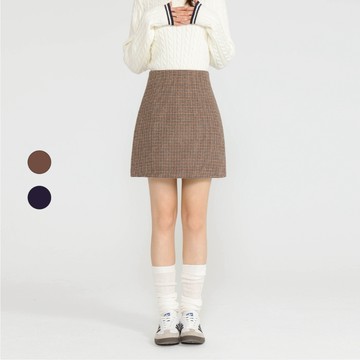 50% Fifty Percent｜復古學院風高腰格紋短褲裙｜02489560008