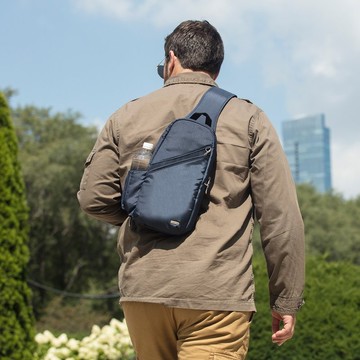 【TRAVELON】單肩防盜斜背包(藍) | RFID 防割 防搶 單肩包