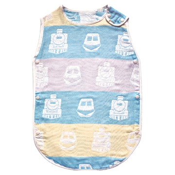 HiBOU 喜福 4重紗防踢被 新生版 100%棉  58 x 38cm  幸運火車 藍色