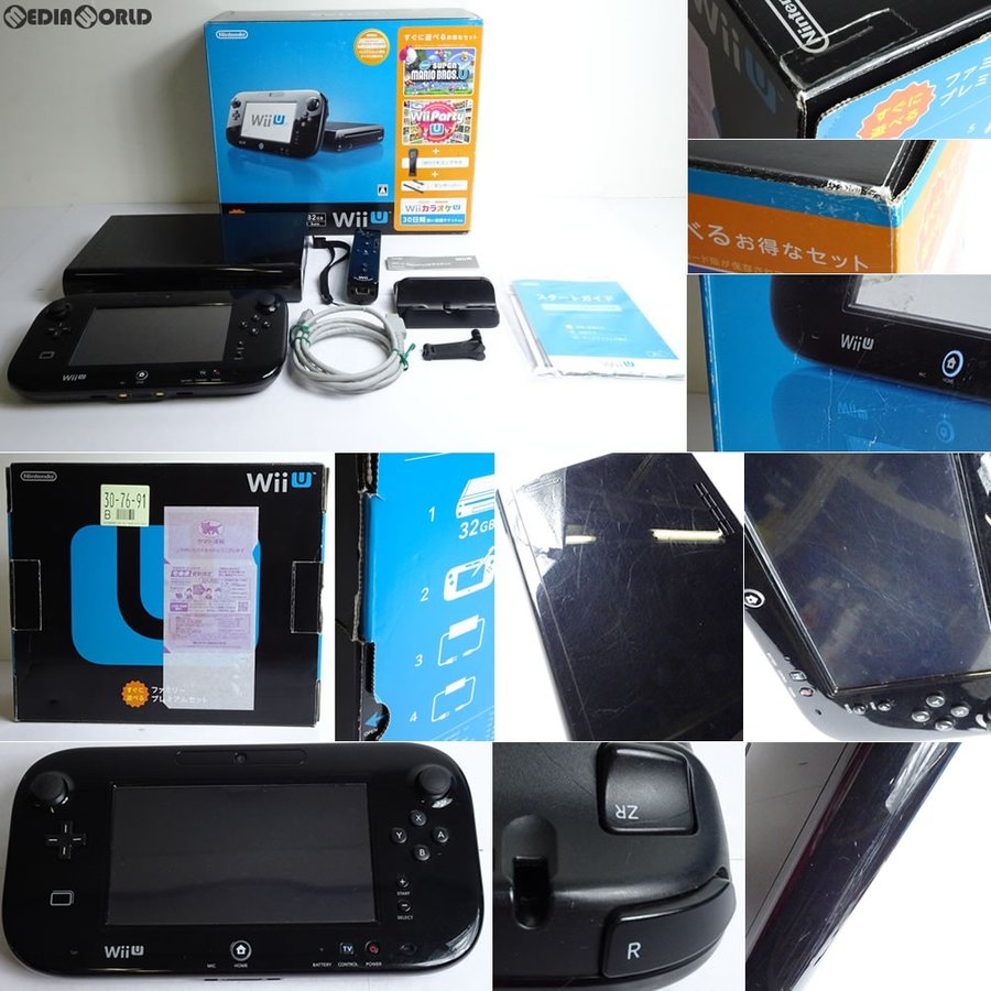 中古即納』{訳あり}{本体}{WiiU}Wii U プレミアムセット 黒 PREMIUM