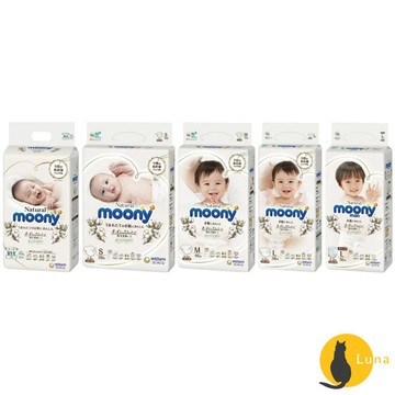ฅ-Luna小舖-◕ᴥ◕ฅ箱購宅配免運🔆日本 Moony 滿意寶寶 頂級有機棉 黏貼 NB S M L 褲型 尿布 尿片