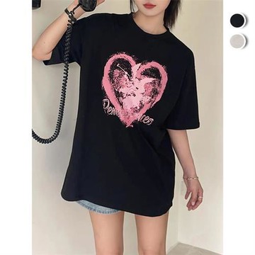 【韓國K.W.】韓國空運雙色風尚輕膚棉上衣(假兩件/刺繡/印花圓領/V領上衣T恤)