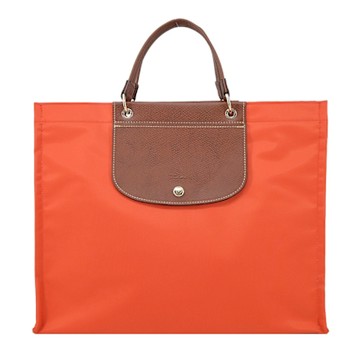LONGCHAMP CABAS LONGCHAMP系列再生尼龍手提包(大/胡蘿蔔橘)