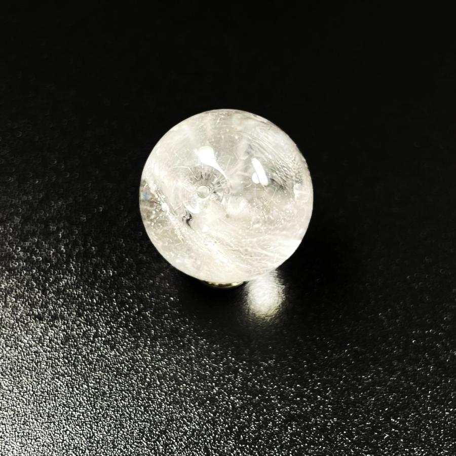 １６ミリ 一点物 1粒売り 結晶がハンパない プラチナルチル 白金水晶 貫通穴有 Ｐｔ５５ お守り ギフト