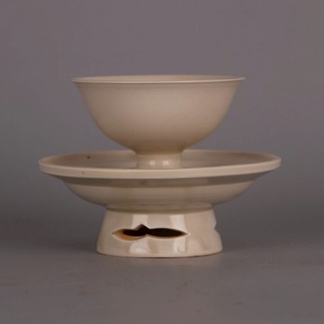 宋 定窯白釉鏤空茶盞 杯子 仿 宋代出土瓷器五大名窯裝飾收藏擺件