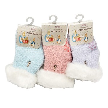 彼得兔/比得兔 天鵝絨暖暖精繡童襪9-12cm(顏色隨機出貨)SK3721★衛立兒生活館★