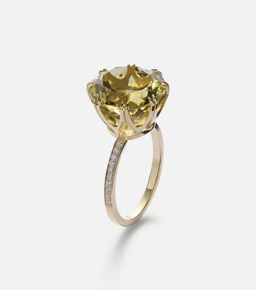 Ileana Makri 18kt gold ring with topaz and diamonds
