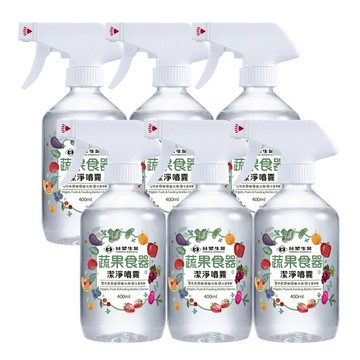 《台塑生醫》蔬果食器潔淨噴霧400mlx6入