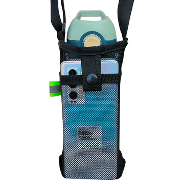 FANCY LIFE 斜背水壺背袋 黑色 手機收納 可調節肩帶 輕巧透氣  1個