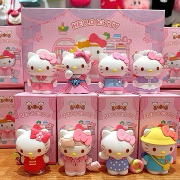 臺灣現/🎀擺件 桌面可愛擺件 迷你擺件凱蒂換裝日記盲盒HelloKitty辦公玩偶少女桌面手辦擺件送禮物可愛