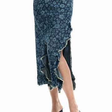 Desigual 層次感荷葉丹寧裙