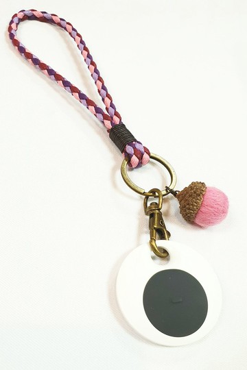 Paris*Le Bonheun。臘線編織GOGORO鑰匙圈。甜蜜粉橡果
