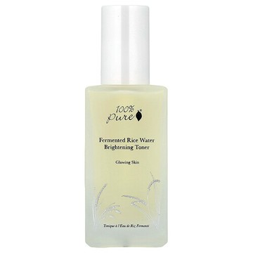 100% PURE, 發酵大米水提亮爽膚水，3.3 液量盎司（100 毫升）