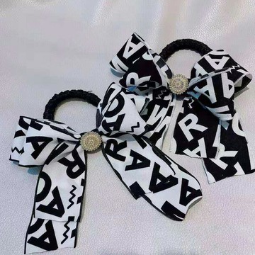 蝴蝶結飄帶發圈女扎頭發馬尾皮筋發繩頭繩發帶夏季薄款年新款